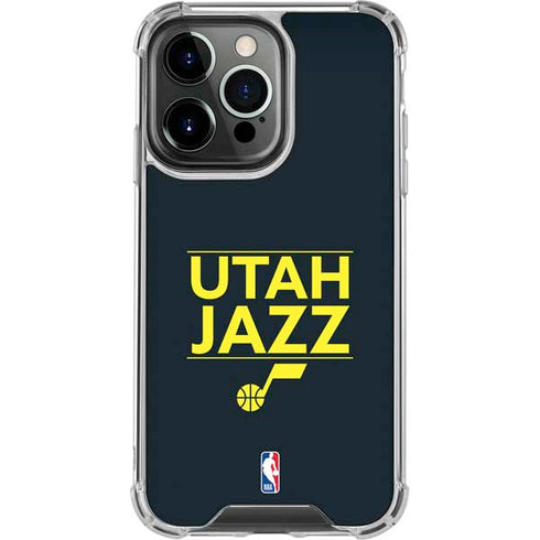 NBA Utah Jazz Standard - Black iPhone 14 Pro Clear Case